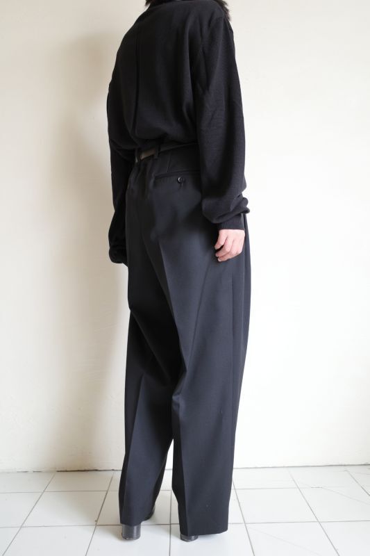 stein EX WIDE TAPERED BARE ZIP TROUSERS・BLACK - tity