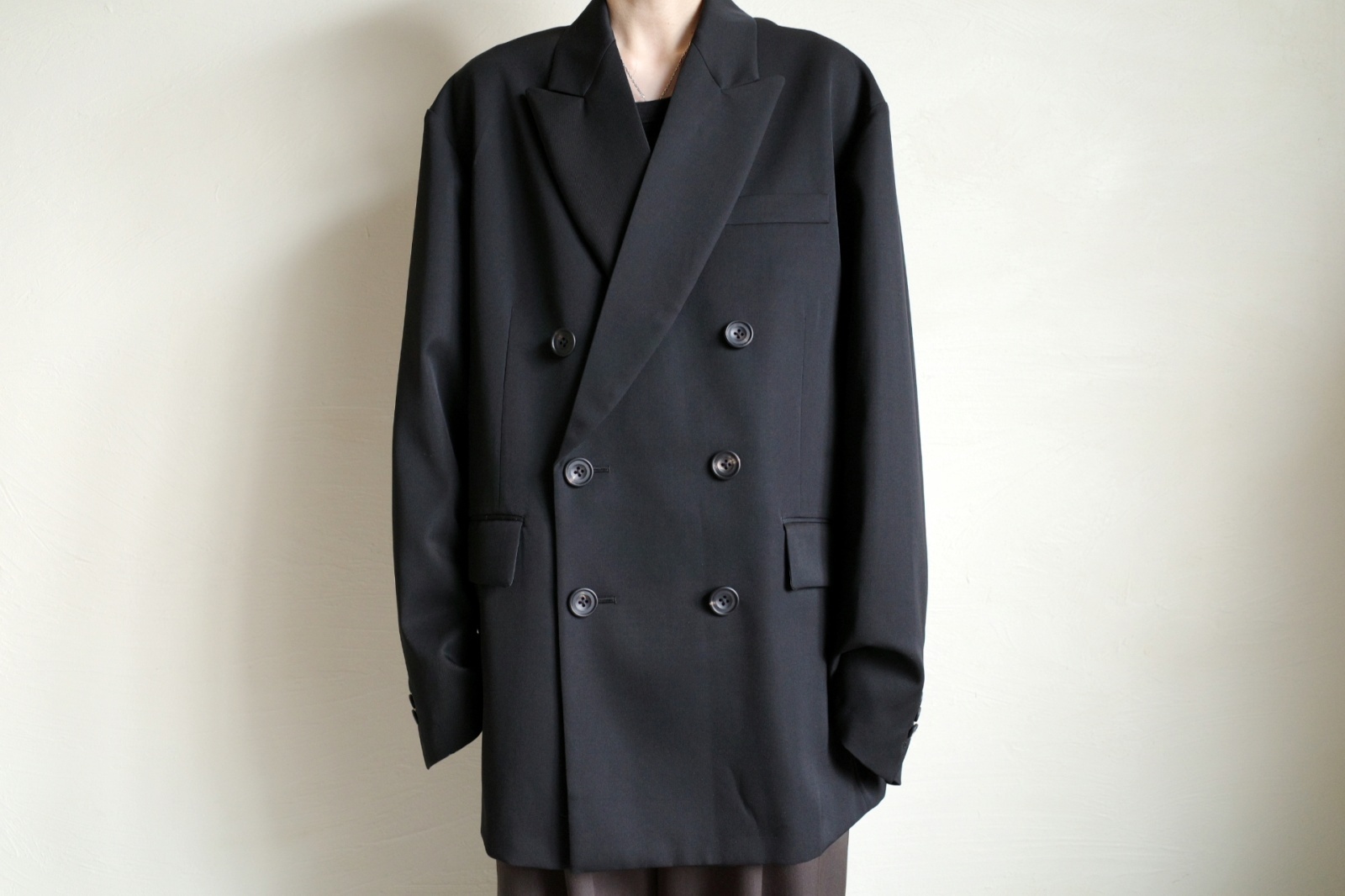 ssstein OVERSIZED DOUBLE BREASTED JACKET・BLACK - tity