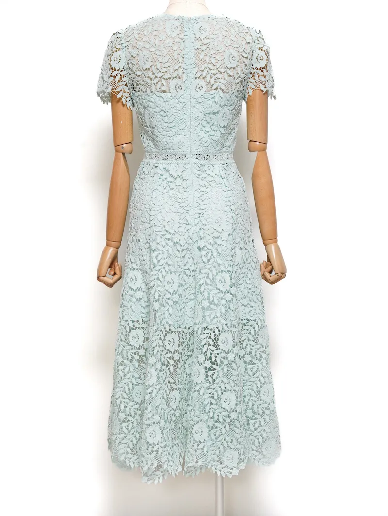 SELF PORTRAIT（セルフポートレイト） レースミディドレス（グリーン