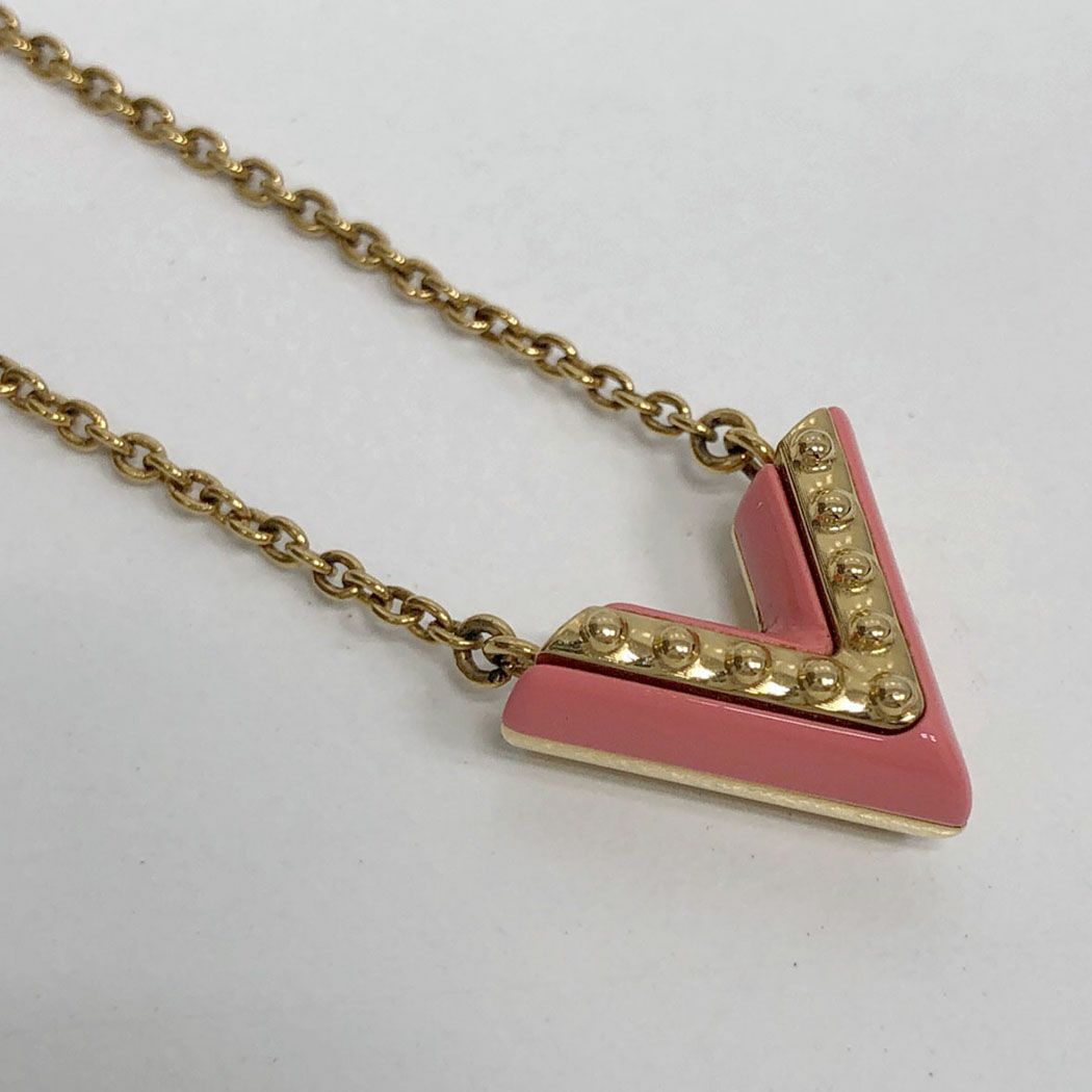 LOUIS VUITTON ネックレス エセンシャルV M63180 46cm GP ピンク