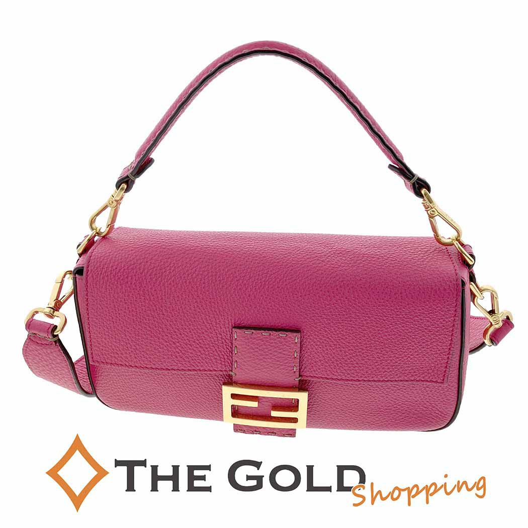 フェンディ マンマバケット セレリア FF ロゴ カーフレザー ピンク