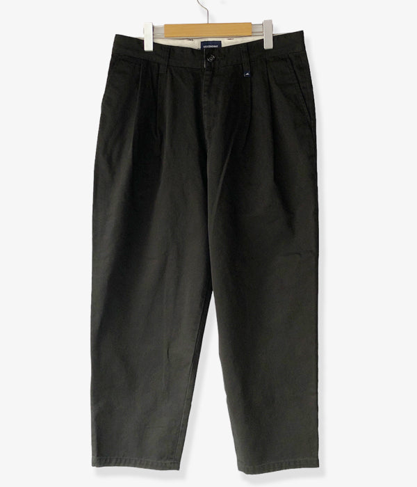 DESCENDANT/DC-3 ORGANIC COTTON TWILL TROUSERS FADE WASH (BLACK)
