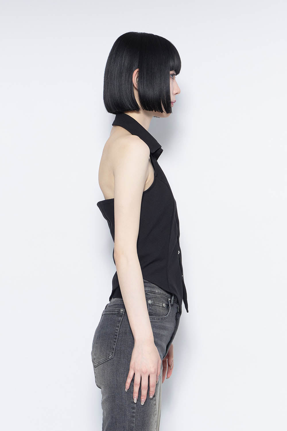 THEREDTHREAD / ザレッドスレッド】S cutting halter shirt