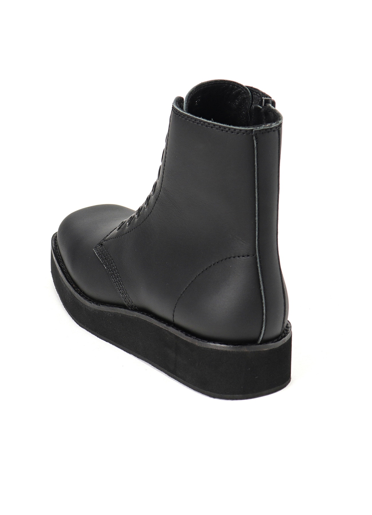 MAT OIL LEATHER SQUARE TOE ZIP BOOTS(23 Black): Vintage｜Special