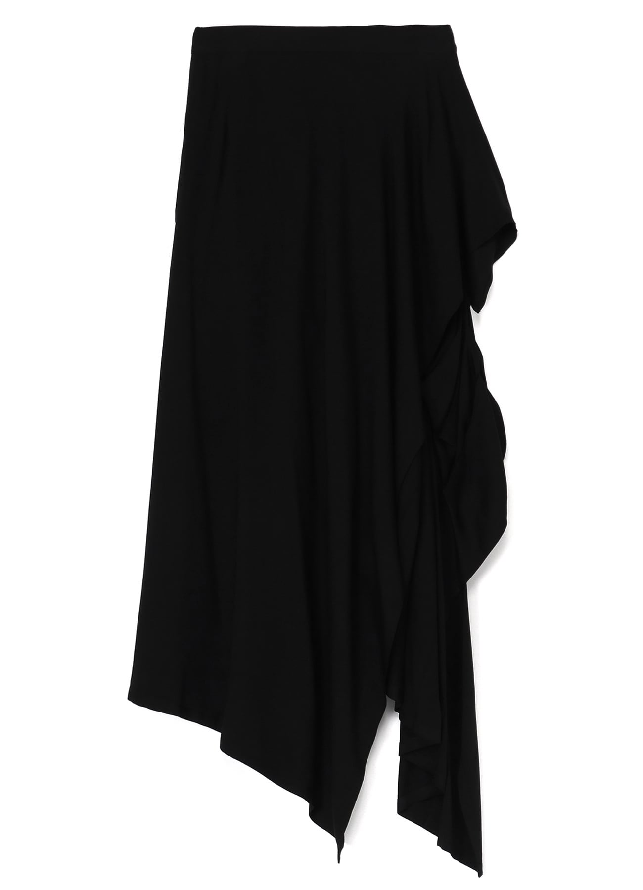 RAYON SATIN PLEATED ASYMMETRIC SKIRT(XS Black): Vintage｜THE SHOP