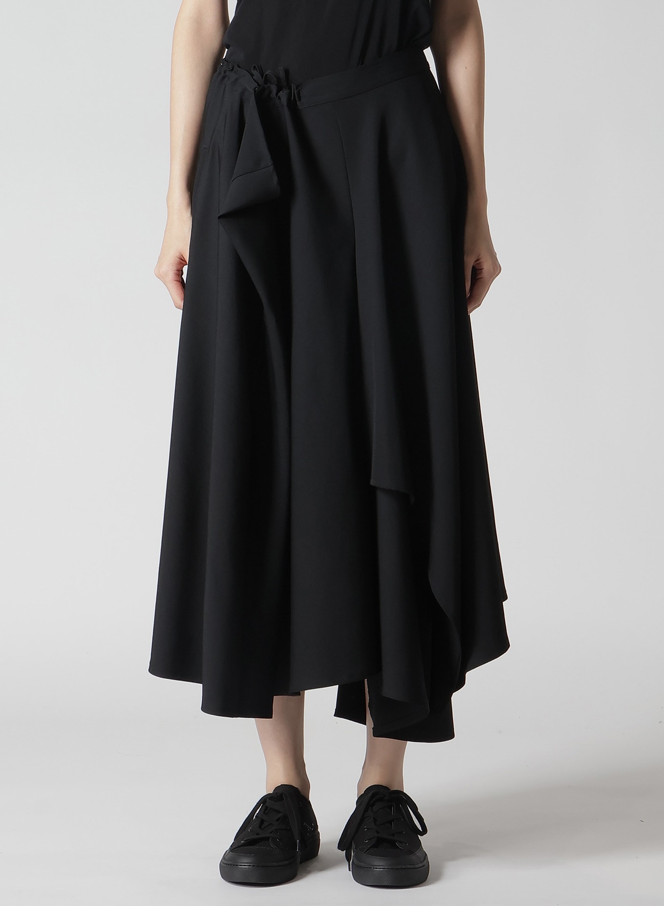 GABARDINE R GATHERED SKIRT(XS Black): Soldes｜THE SHOP YOHJI YAMAMOTO