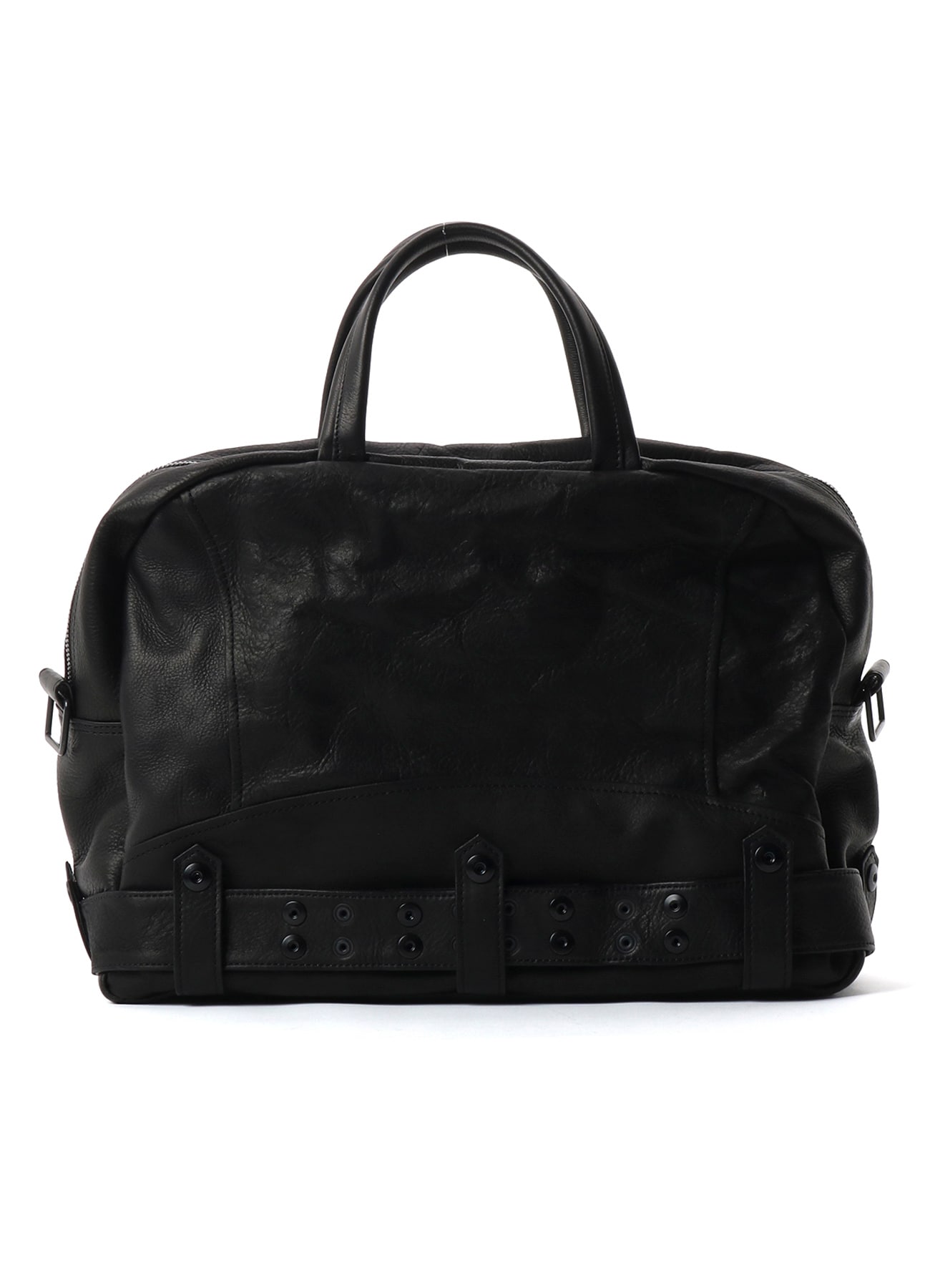MIMOSA WASHED LEATHER RIDER BOSTON BAG(FREE SIZE Black): Yohji