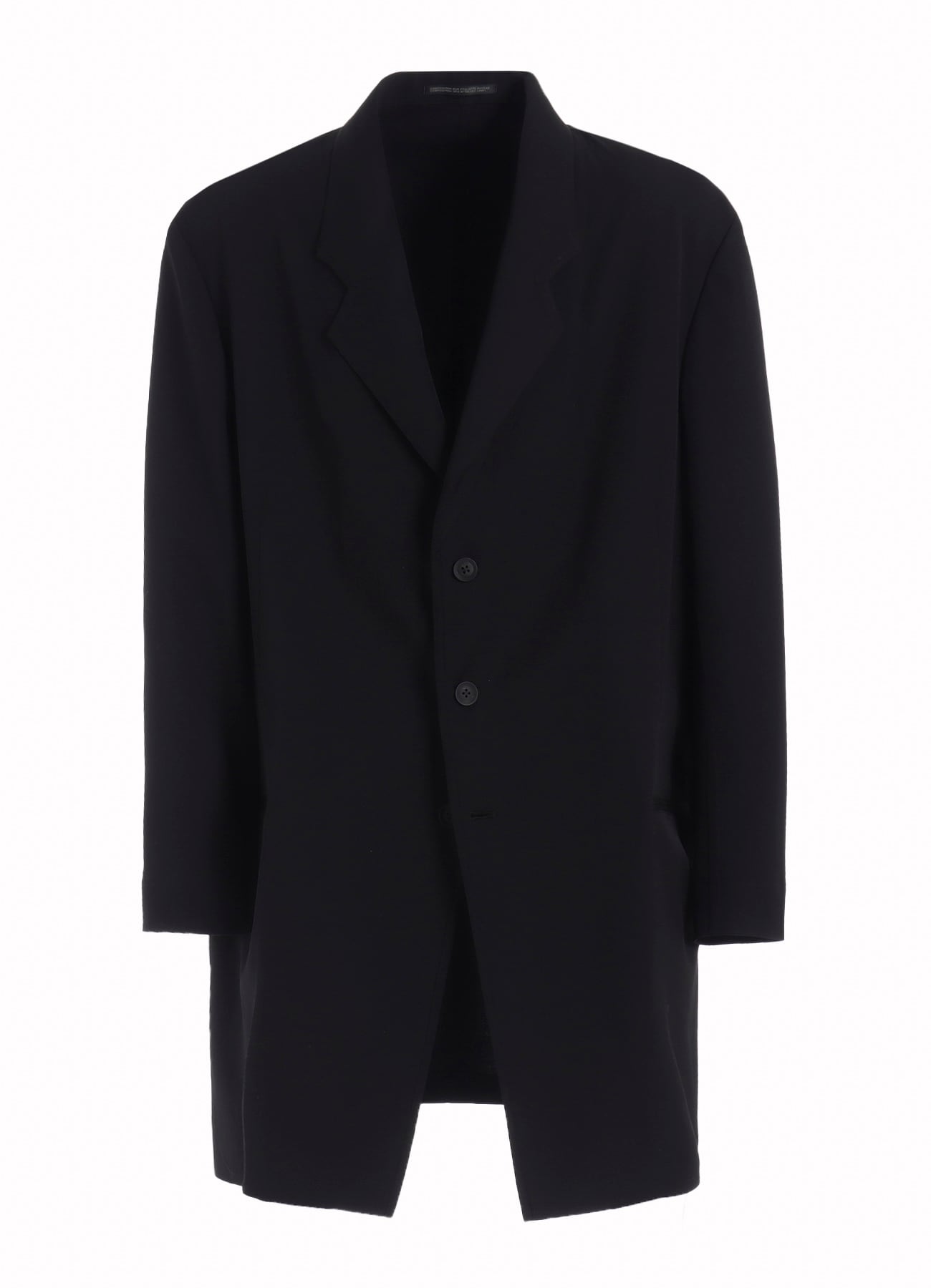 WOOL GABARDINE ASYMMETRY LAPEL JACKET(S Black): Soldes｜THE SHOP