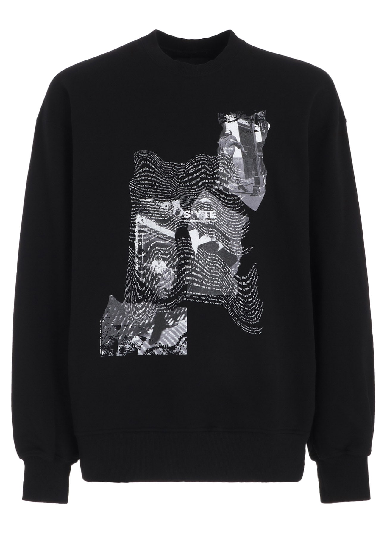 YY MESSAGE COLLAGE GRAPHIC PULLOVER(S Black): S'YTE｜THE SHOP