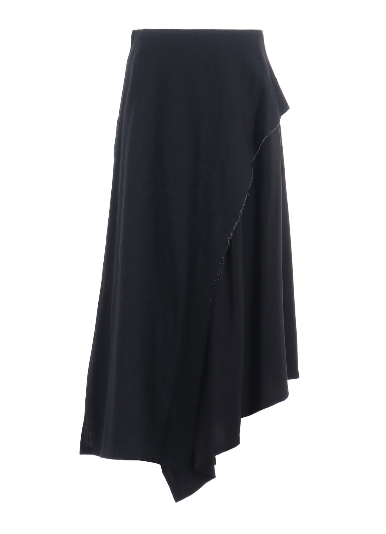 CREPE de CHINE/6oz DENIM LEFT FLARE SKIRT(XS Black): Soldes｜THE