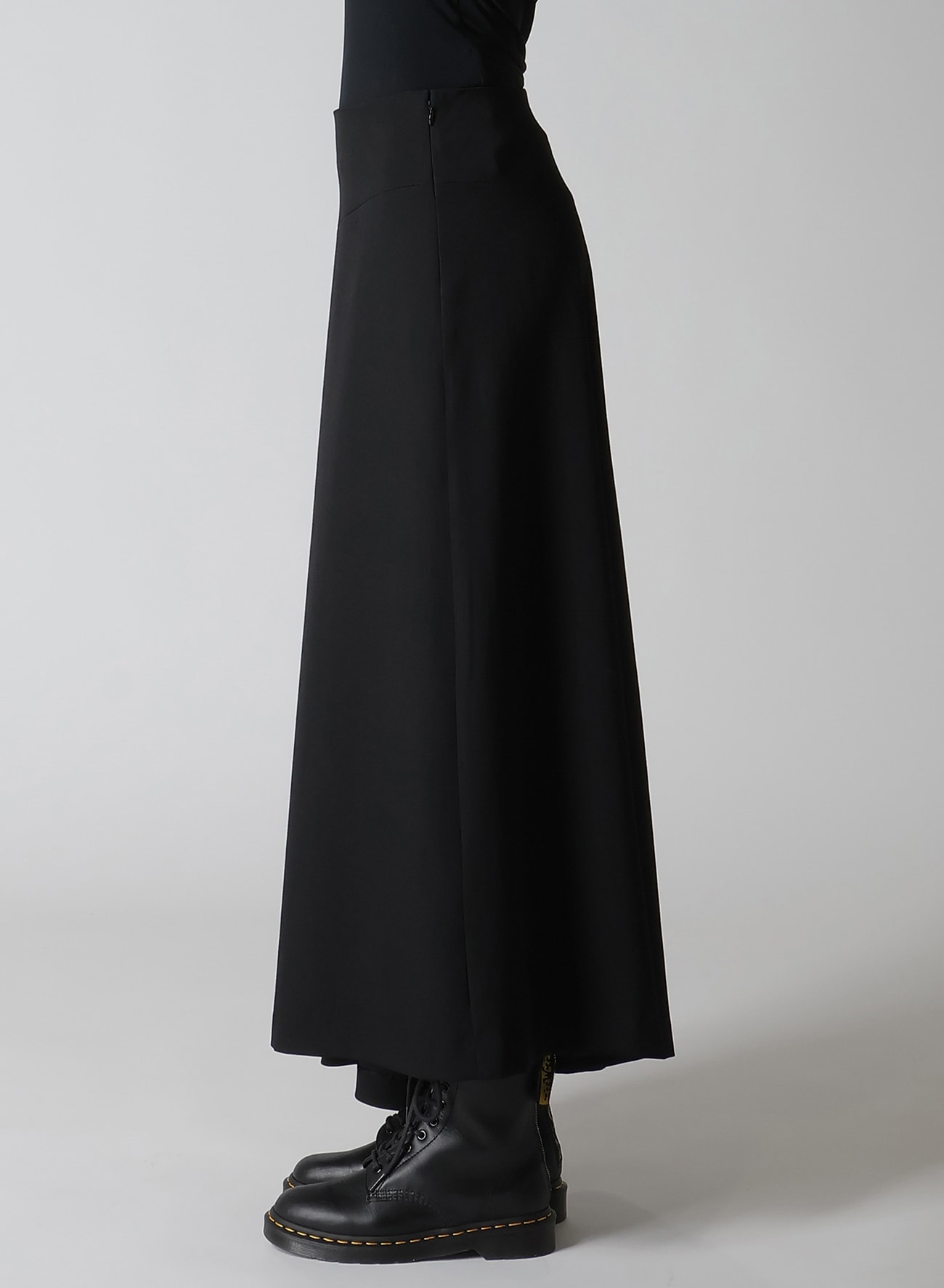 WOOL GABARDINE ASYMMETERIC FLARE SKIRT(XS Black): Soldes｜THE SHOP