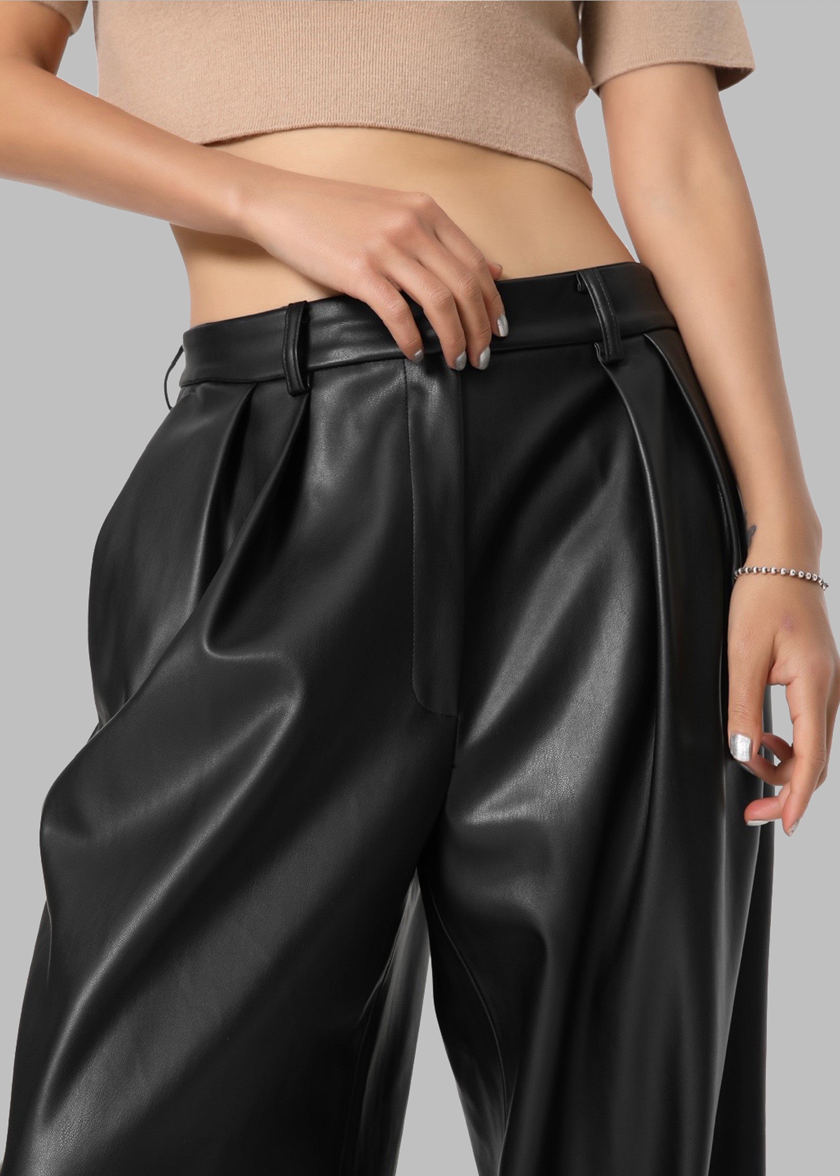 Helsinki Faux Leather Pants - Black – The Frankie Shop