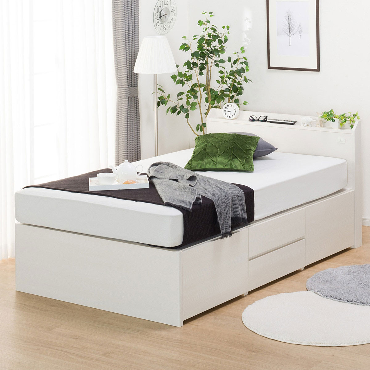 ダブルベッドフレーム(ジオ2 WW チェスト40J) 【配送員設置】 【5年