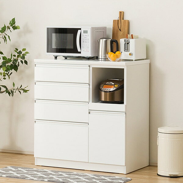 幅90cm] キッチンカウンター(レジューム 90SL-R DBR) 【配送員設置