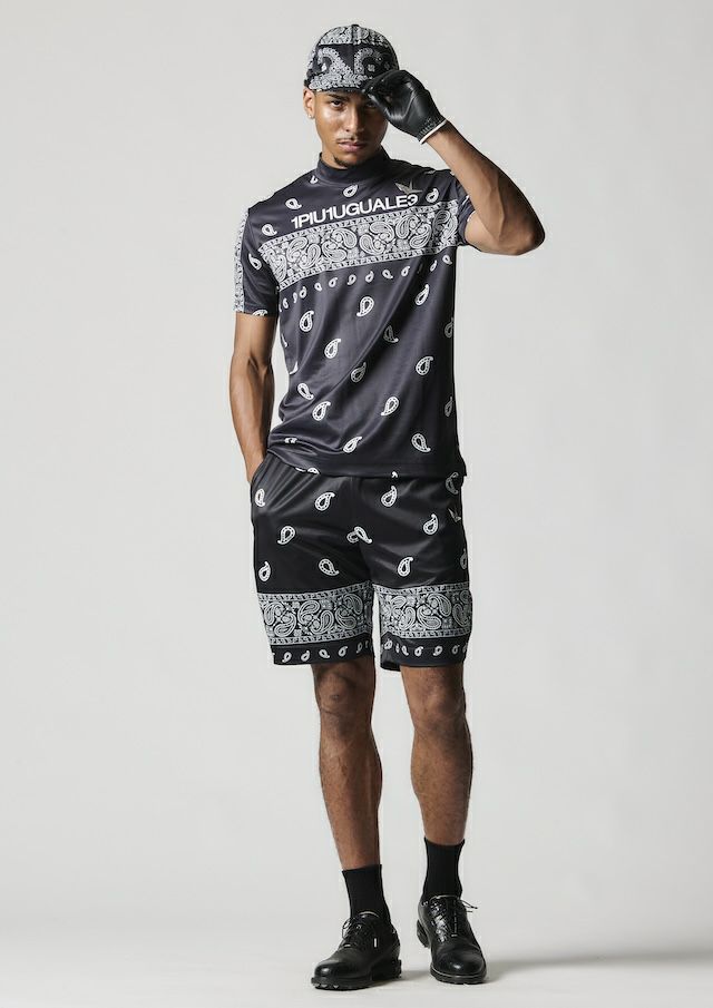 1piu1uguale3 バンダナ半袖シャツ&ショートパンツ