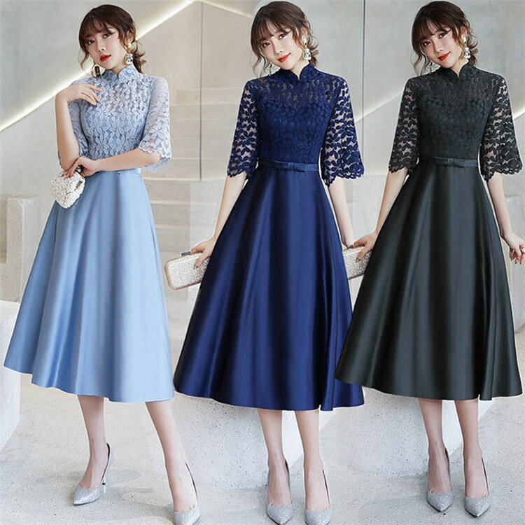 楽天市場】サックスブルー（ドレス｜レディースファッション）の通販