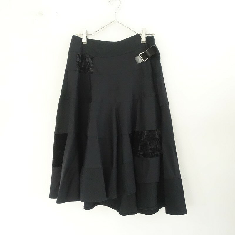 トリココムデギャルソン ウール 巻きプリーツスカート 膝丈 Sサイズ