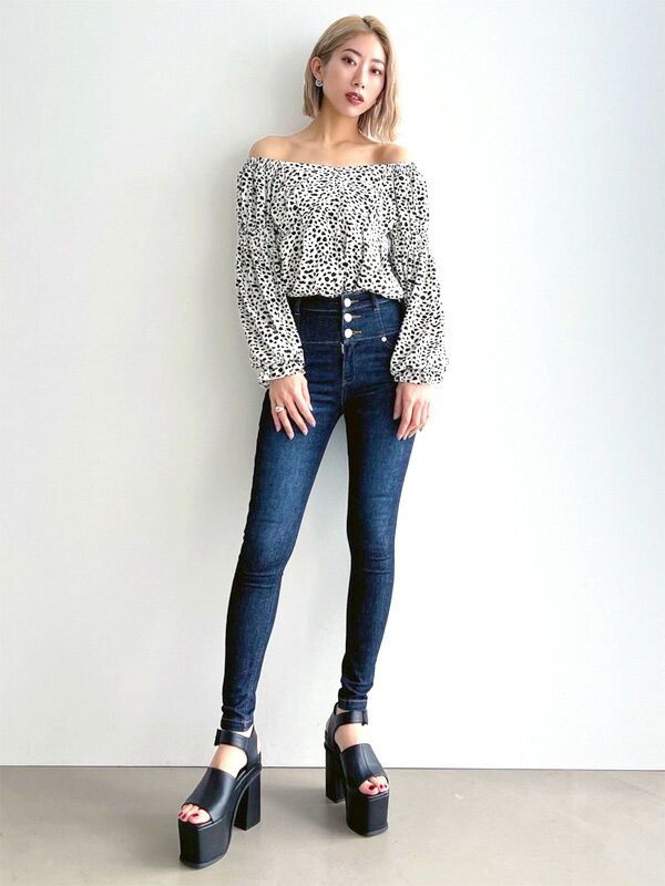 EMODA エモダ スキニー パンツ レディ―ス ストレッチ 黒 デニム