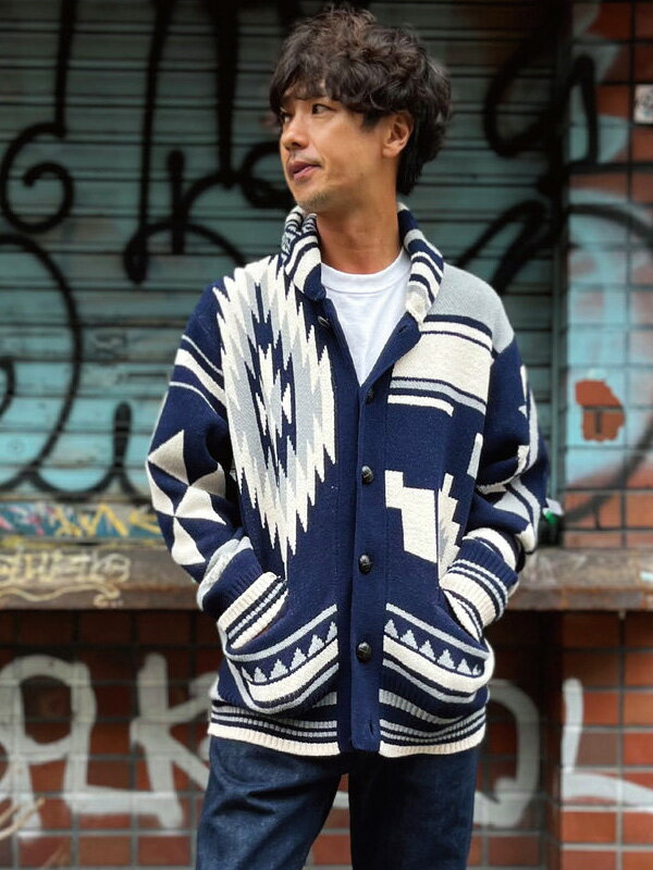 TMT カーディガン ニット レディース メンズ 柄 ネイティブ柄