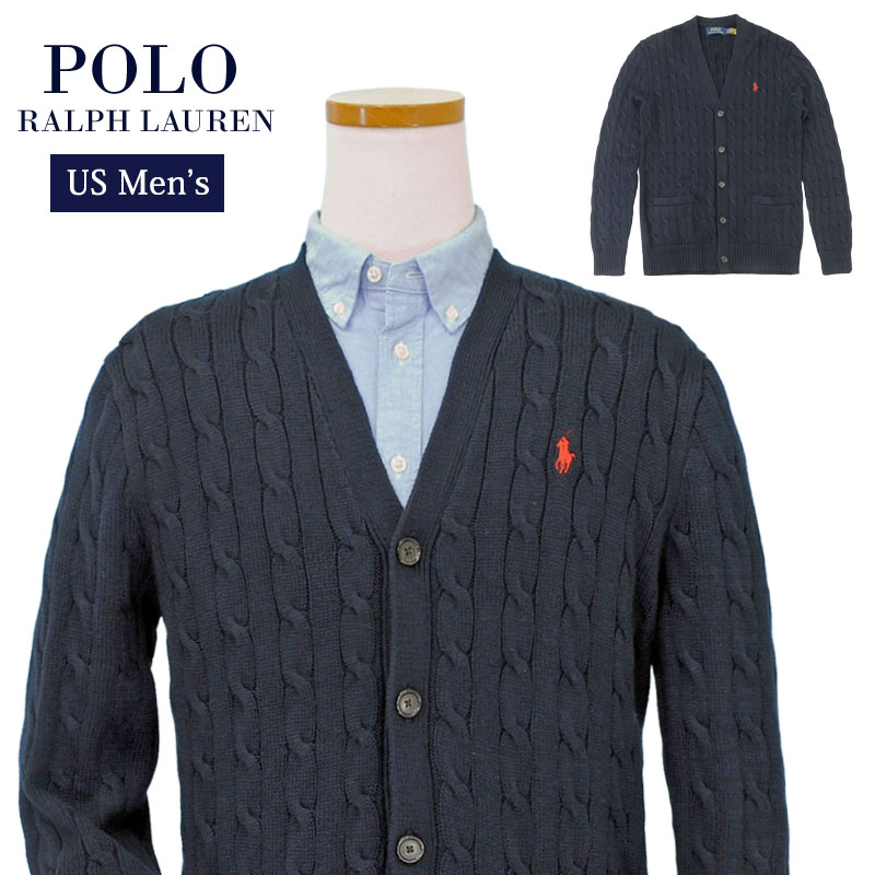 楽天市場】ラルフローレン カーディガン（カラーネイビー）（メンズ