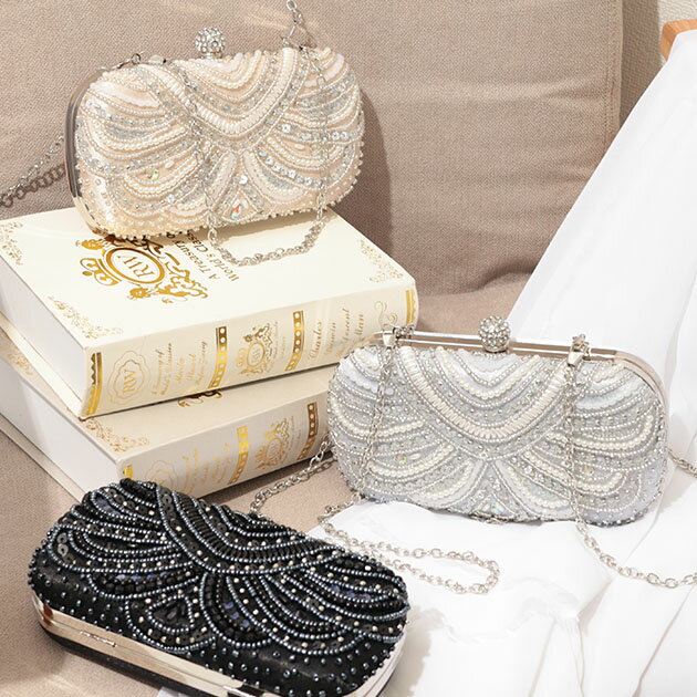 楽天市場】パーティーバッグ ビーズ刺繍（クラッチバッグ・セカンド