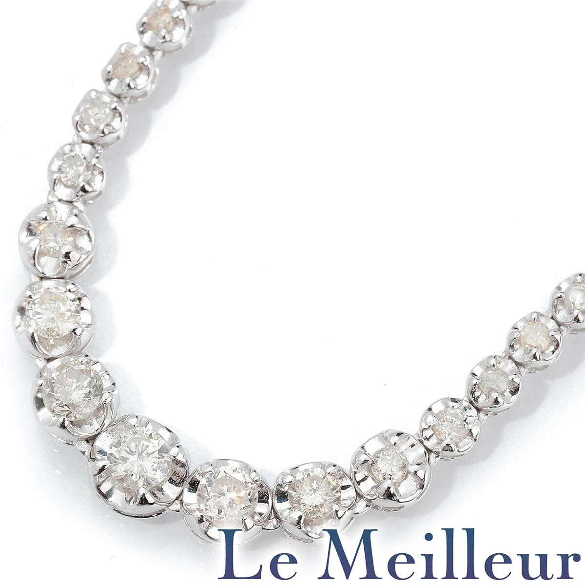 楽天市場】ダイヤモンド テニス ネックレス k18wgの通販