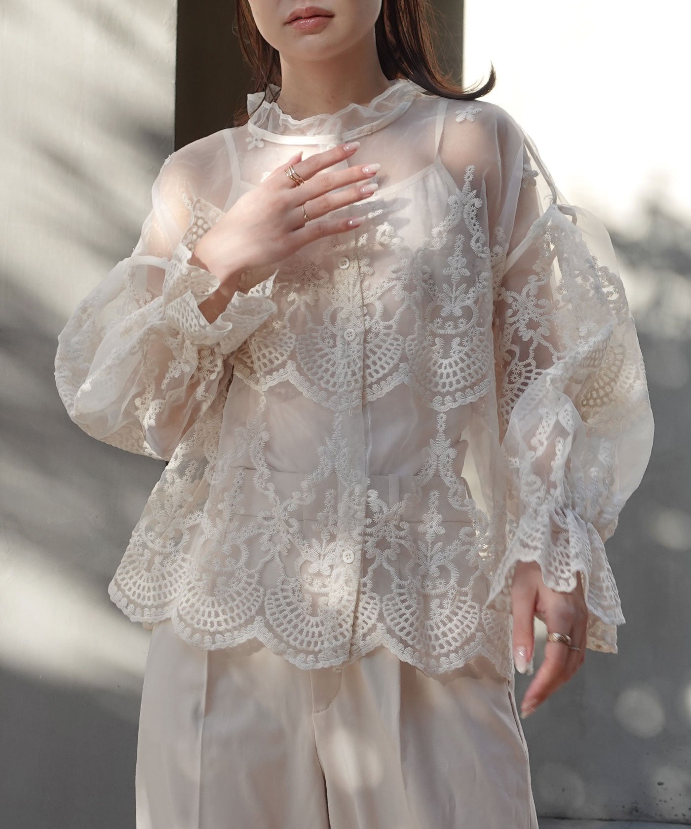 楽天市場】オーガンジー（シャツ・ブラウス｜トップス）：レディース