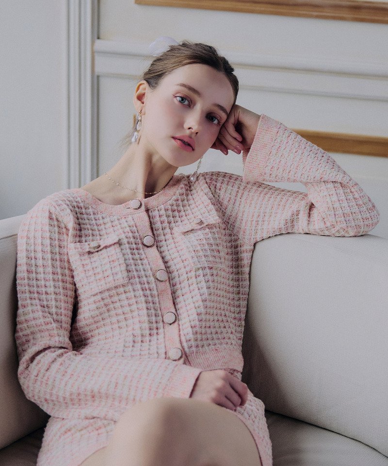楽天市場】ツイード（カラーピンク）（カーディガン・ボレロ｜トップス