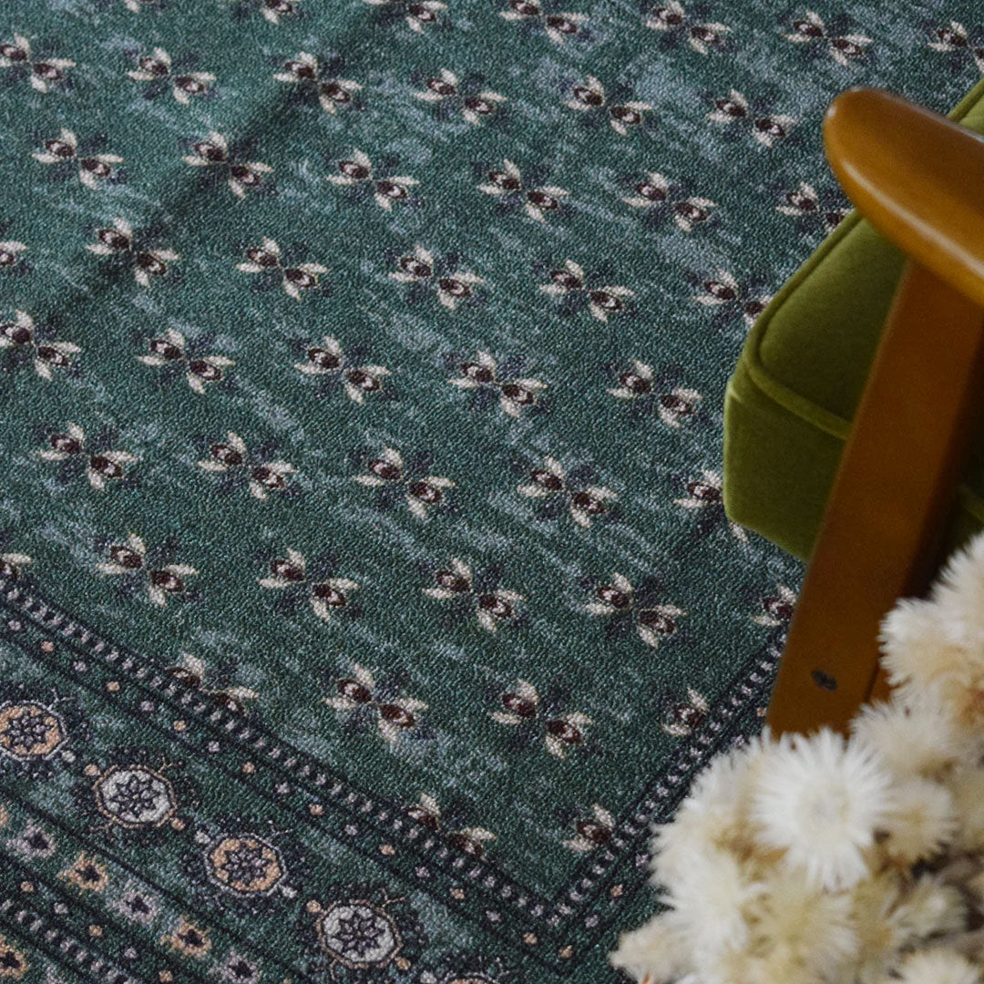 ヴィンテージ風ラグ TOCORU Series ブハラ ループ グリーン– ラグと