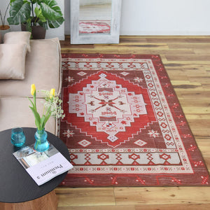 ヴィンテージ風ラグ TOCORU Series アナトリア ループ レッド– ラグと