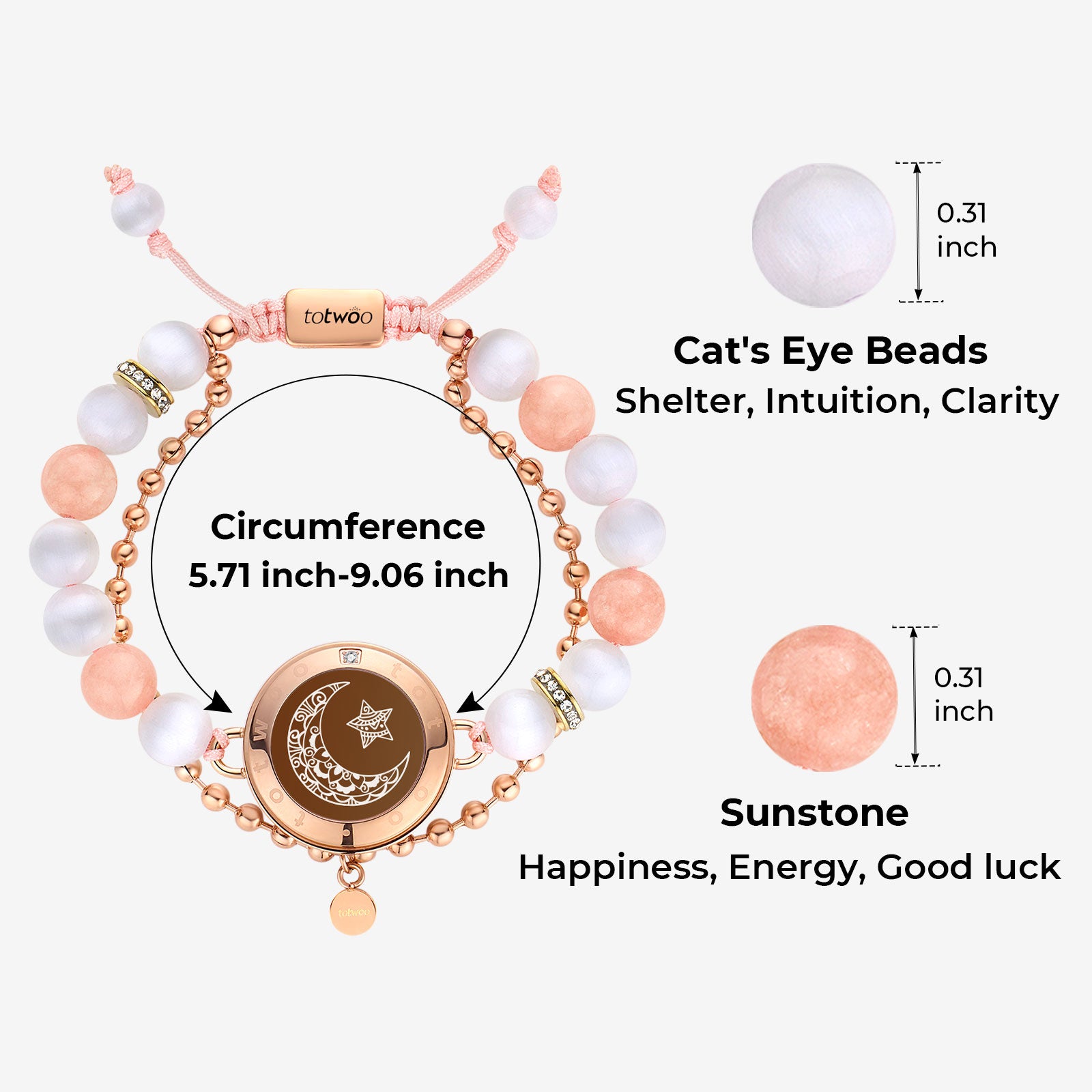 Sun & Moon Touch Couple Bracelets with Phantasmal Beads – totwoo