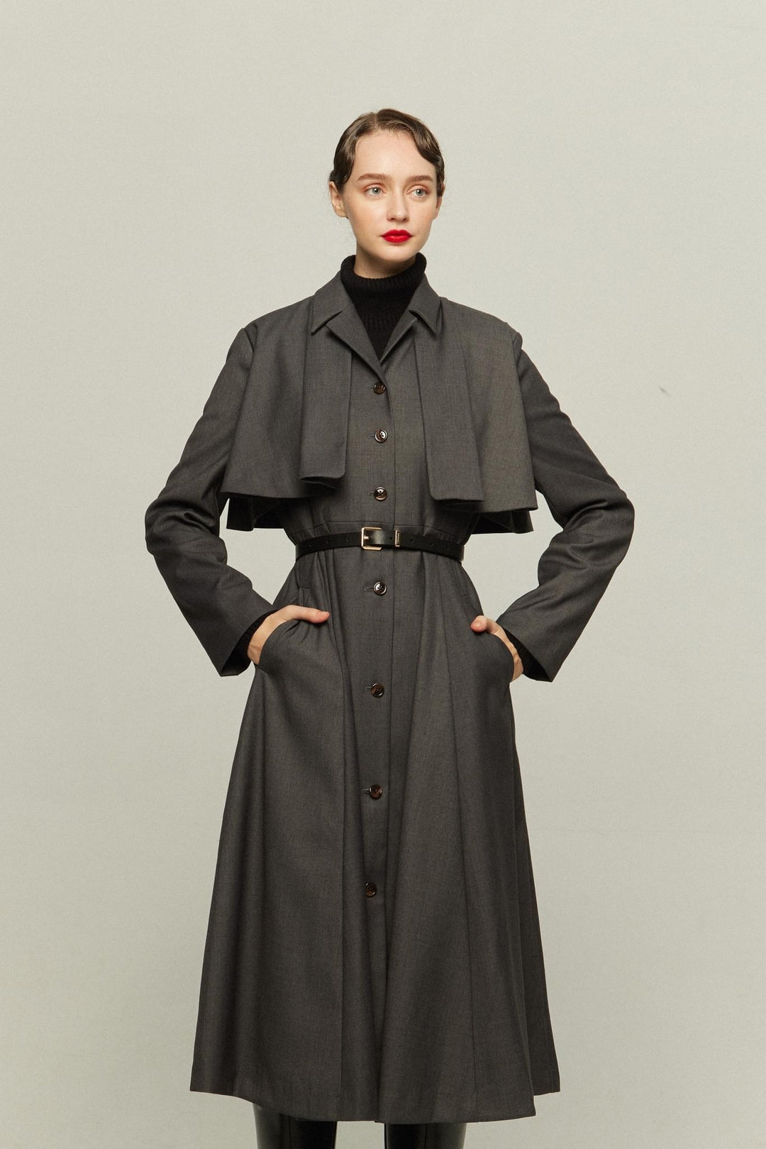 My destiny》High waist petal coatdress – Tnewties