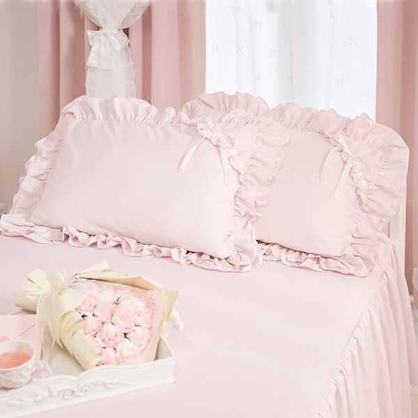 楽天市場】ミルフィーユリボン枕カバー（ピンク）｜ まくらカバー 姫系