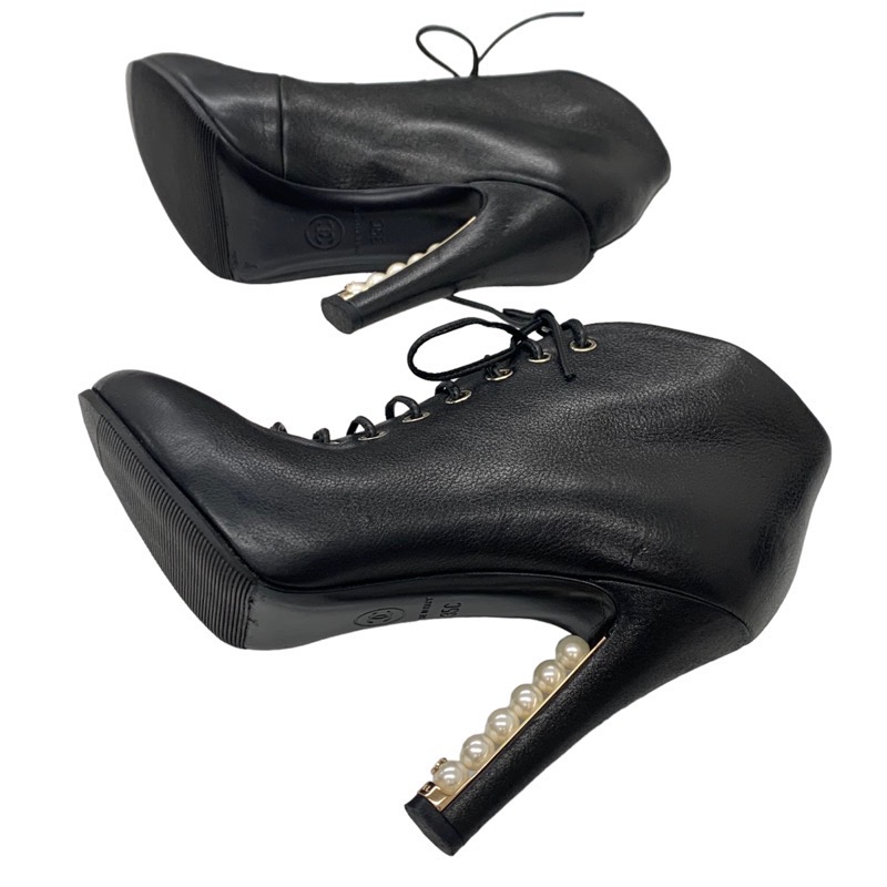 楽天市場】シャネル CHANEL ブーツ ショートブーツ ブーティ レース