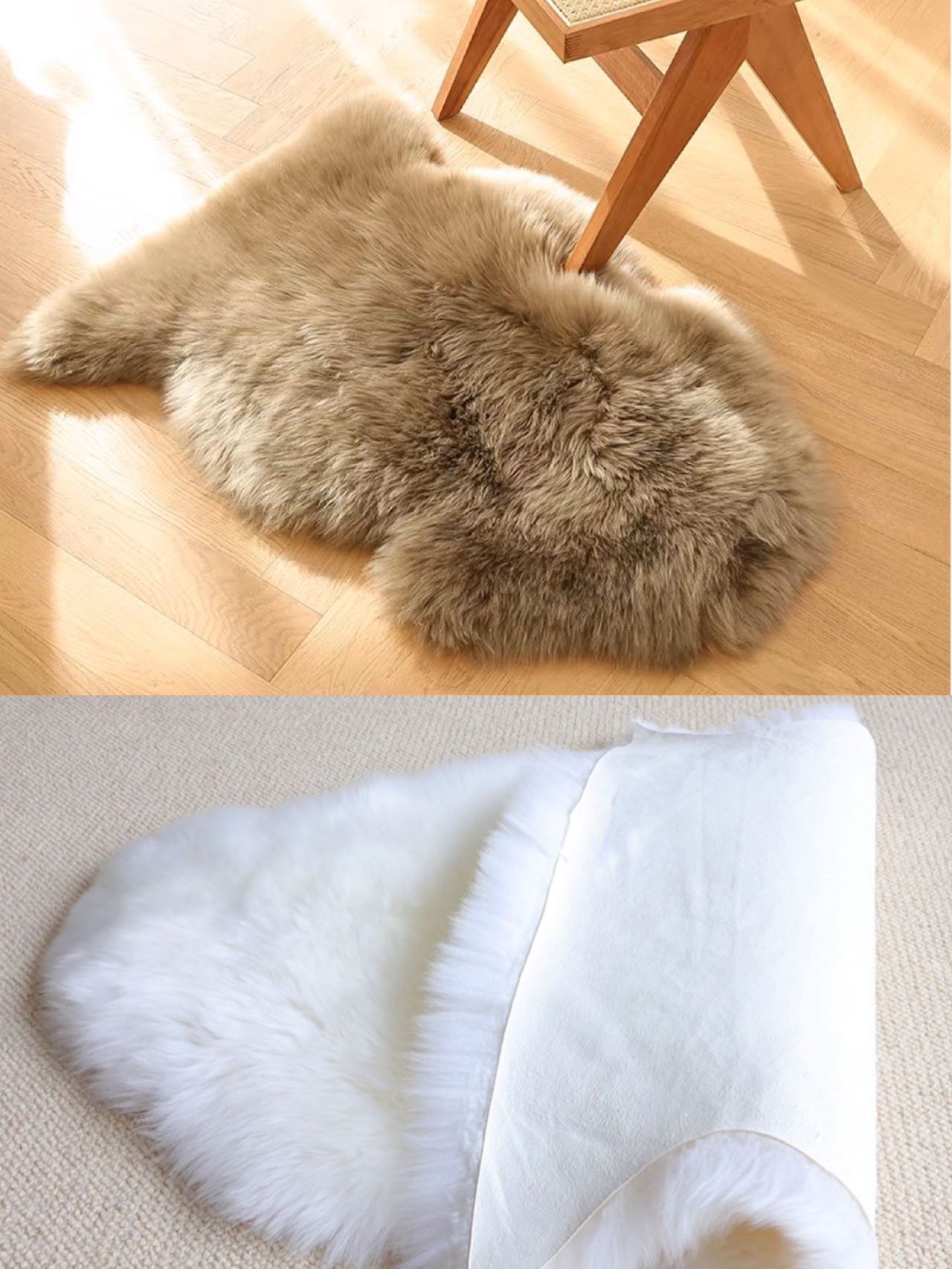 特大!!◇羊/ムートン◇ラムスキンマット ラグ/絨毯 170×140 特大!!◇