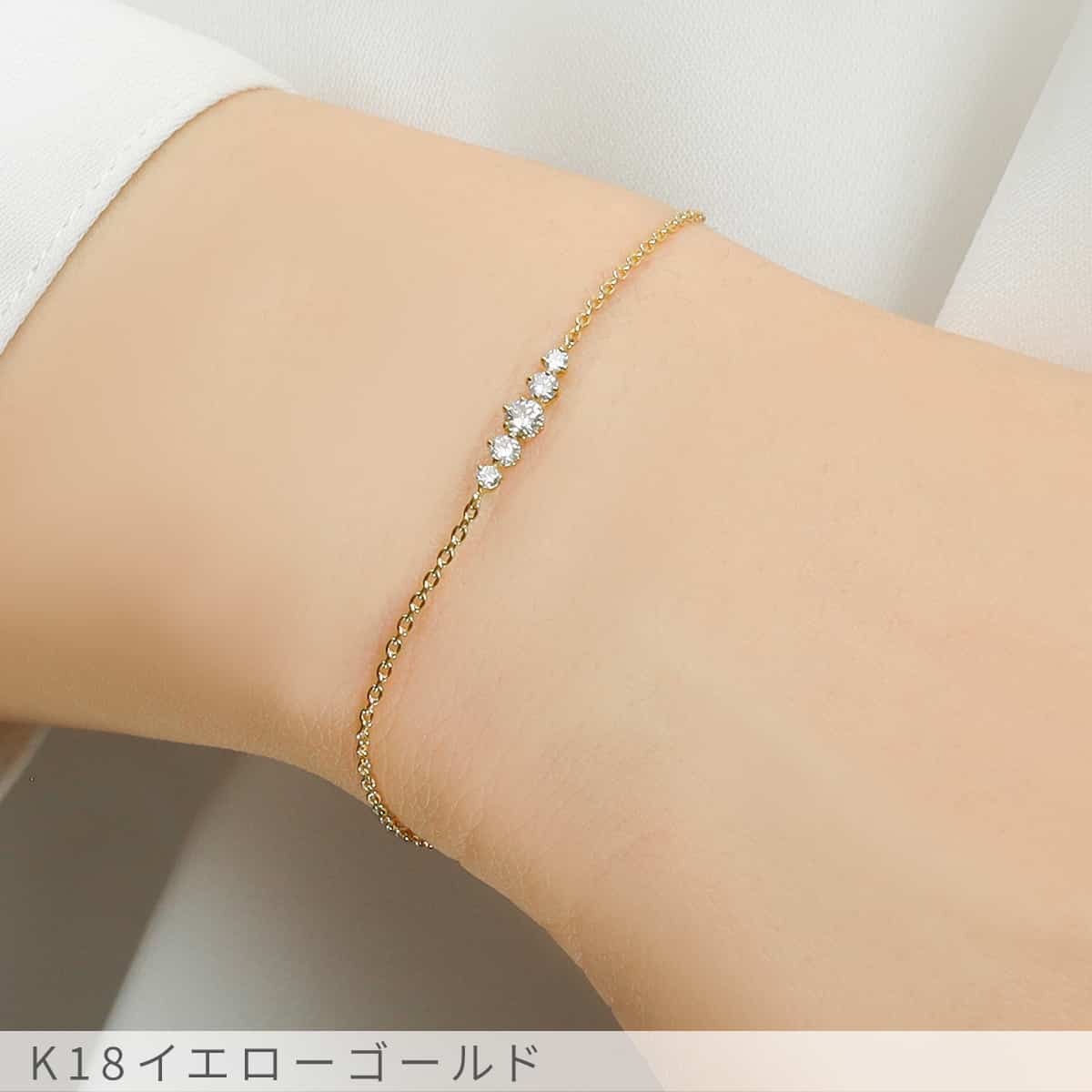 楽天市場】ダイヤモンド ブレスレット 18金 0.20カラット 母 誕生日