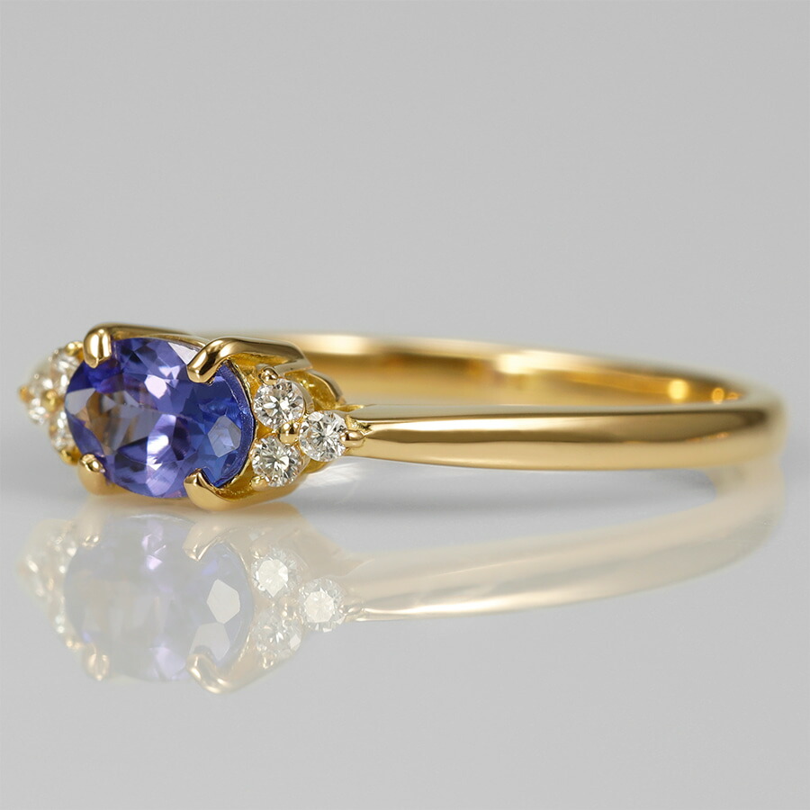 楽天市場】タンザナイト ダイヤモンド リング 0.4カラット 18金
