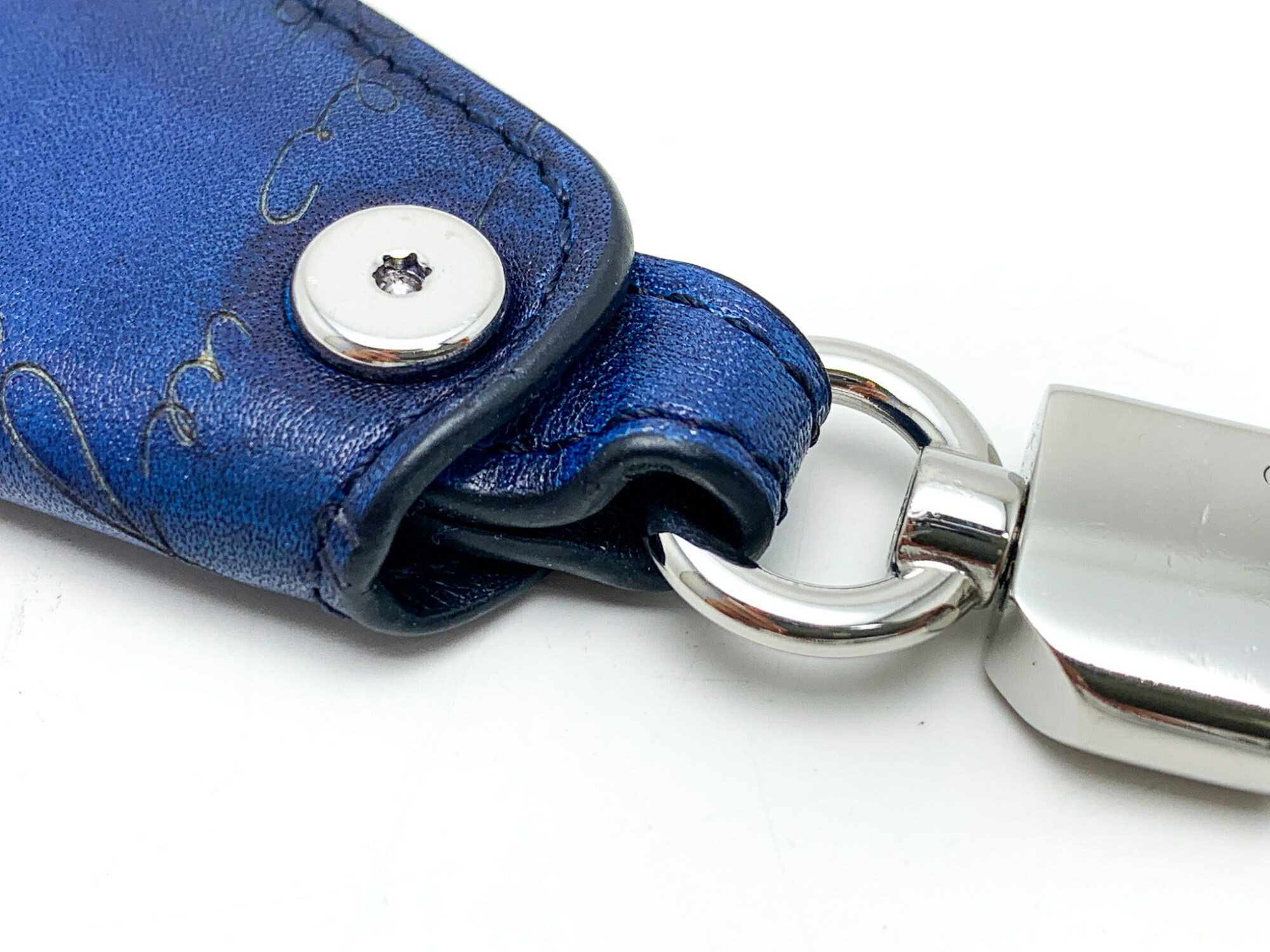 BERLUTI キーホルダー 青いレザー BERLUTI キーホルダー 青いレザー