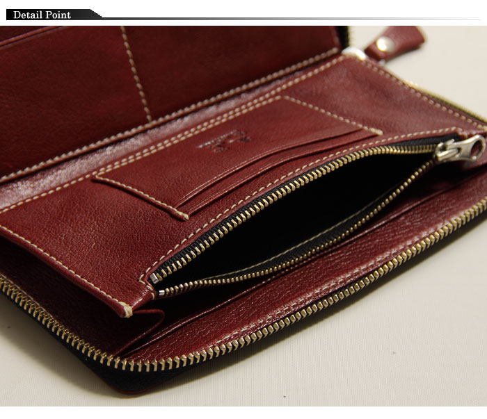 楽天市場】花山[かざん] 金襴 レザーロングZIPウォレット 和柄/本革/W