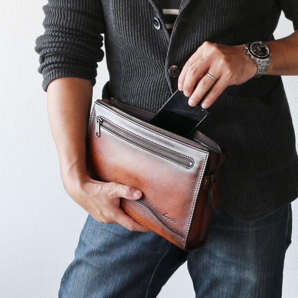 楽天市場】セカンドバッグ クラッチバッグ アンティーク仕上げ