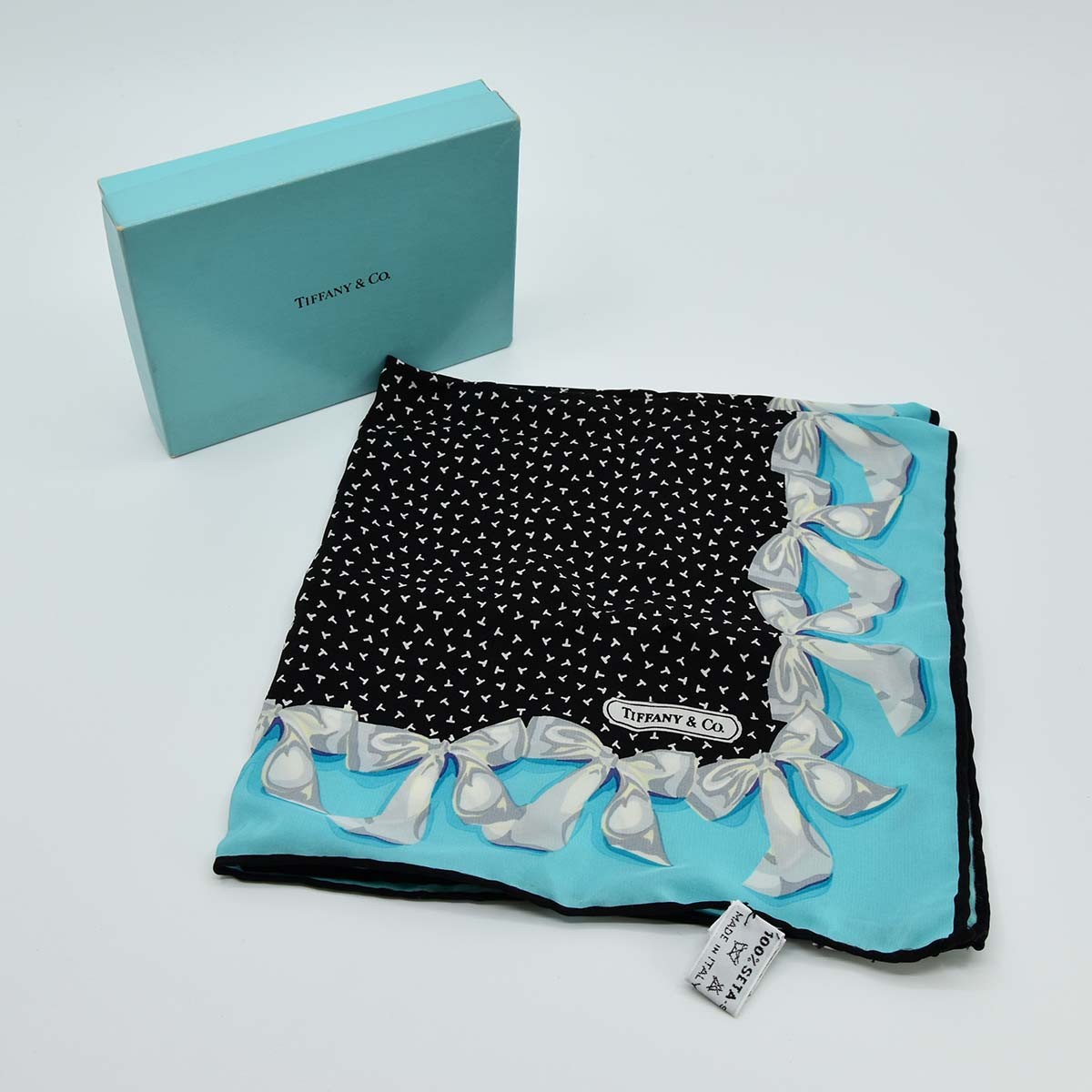 楽天市場】質屋 TIFFANY & Co. ハンカチ ティファニー リボン 黒