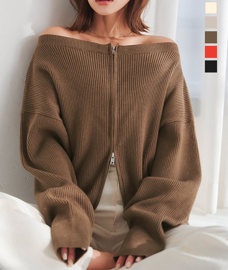 楽天市場】≪ 特別セール ≫ 送料無料！ ダブルジップオフショルニット