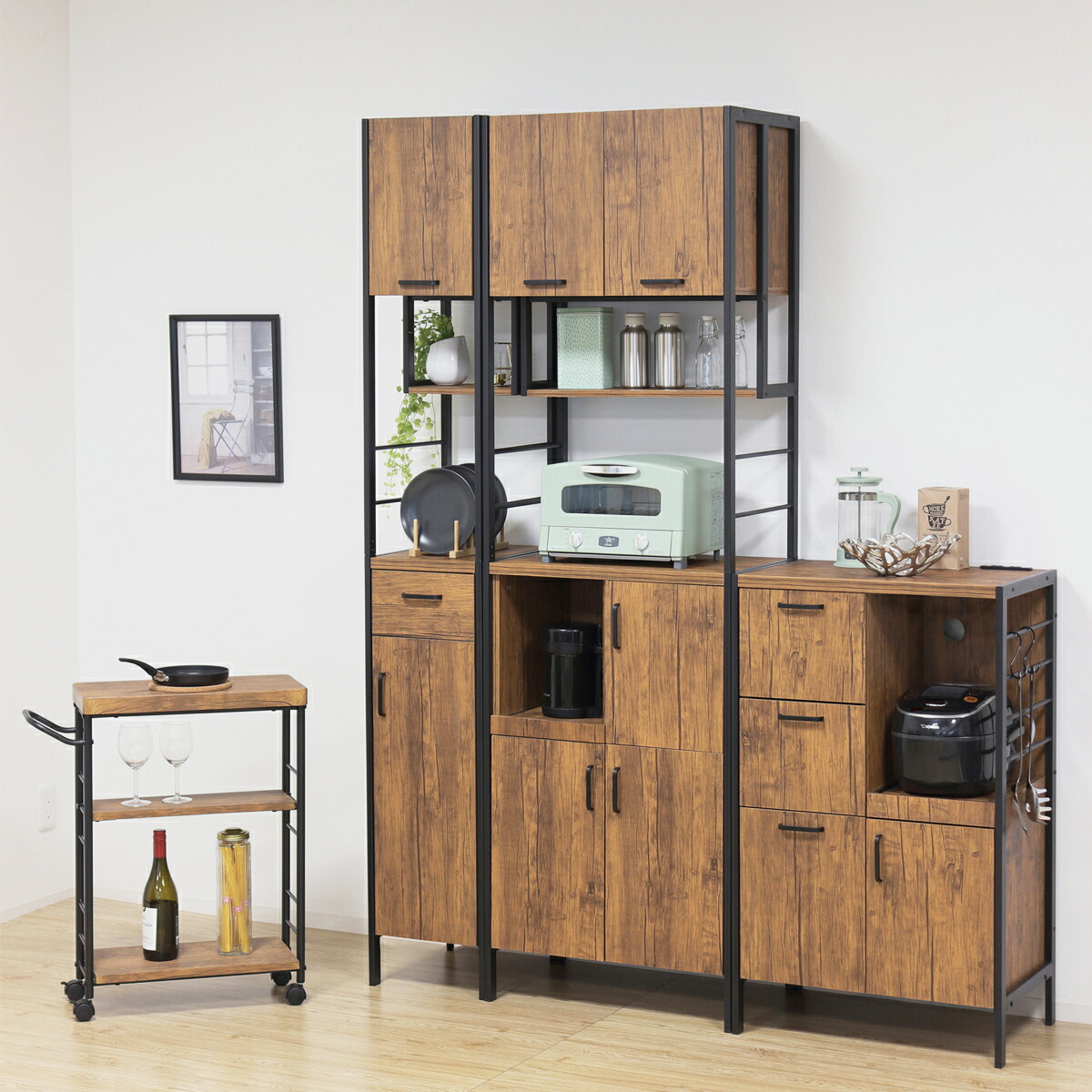 楽天市場】アート食器棚 W600 D400 H1000 アートシリーズ 食器棚