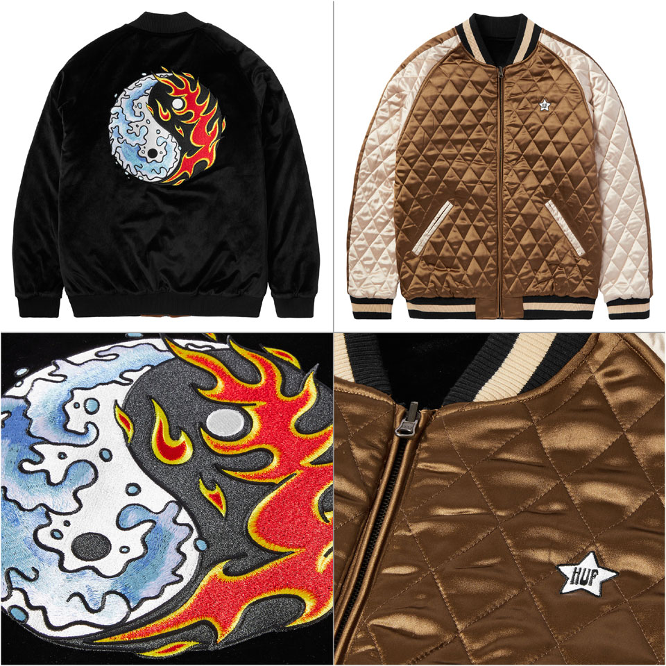 楽天市場】ハフ HUF スカジャン リバーシブルジャケット ボンバー