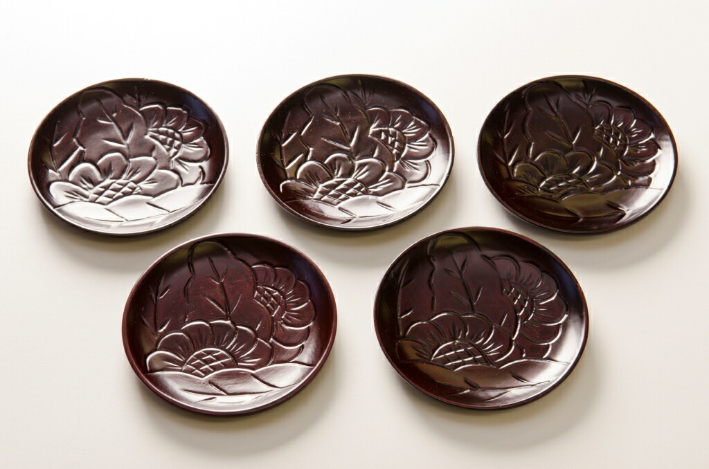 楽天市場】木製 銘々皿 セット 【鎌倉彫】 5枚組 : ぬりものJAPAN