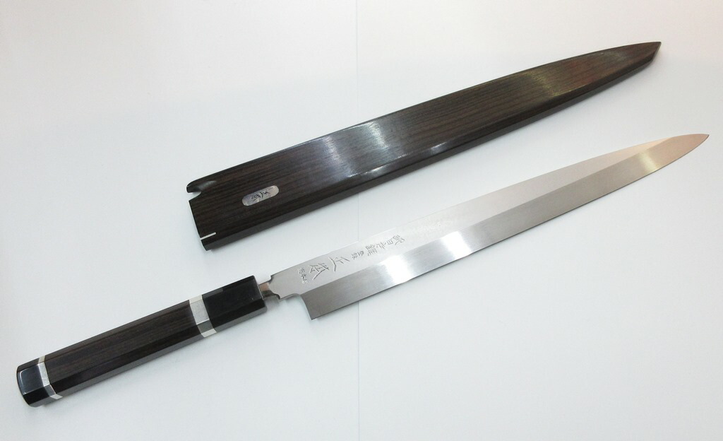 楽天市場】正本総本店 本焼青鋼 柳刃 包丁 鏡面仕上げ 青紙一号鋼