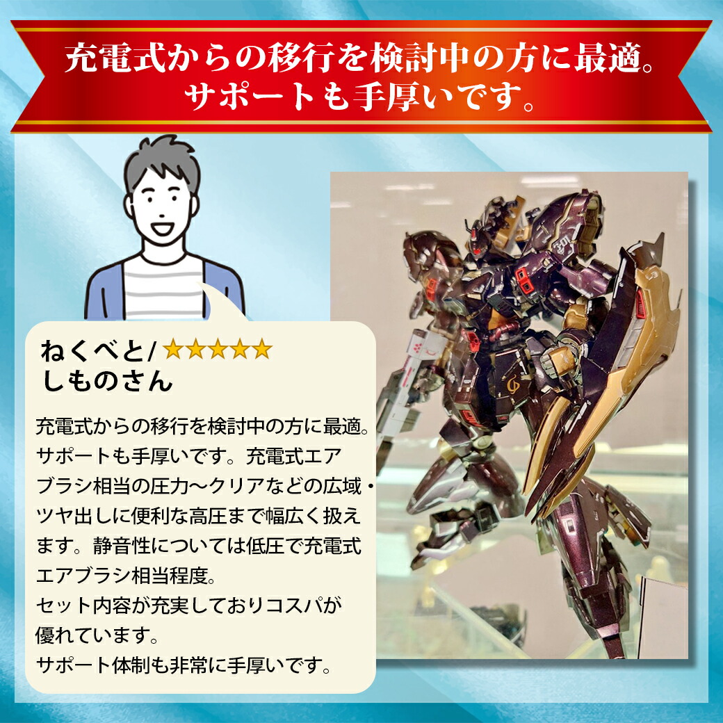 DePes エアブラシ コンプレッサー セット スターター片手拳銃スタイル