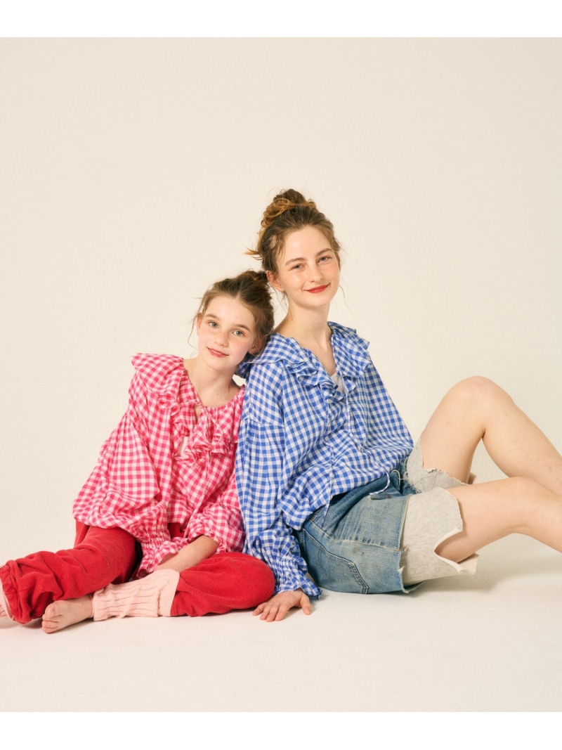 楽天市場】[INDIA IS BEAUTIFUL]ギンガムフリルブラウス niko and