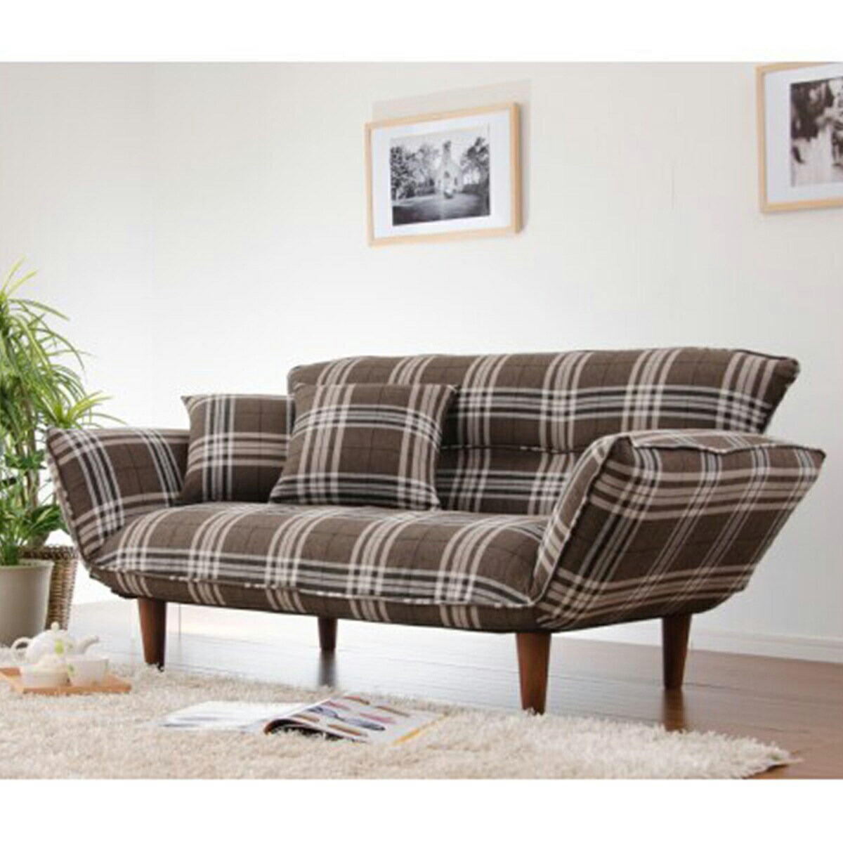 楽天市場】2人掛け カウチソファ クッション2個布 ニトリ メーカー直送