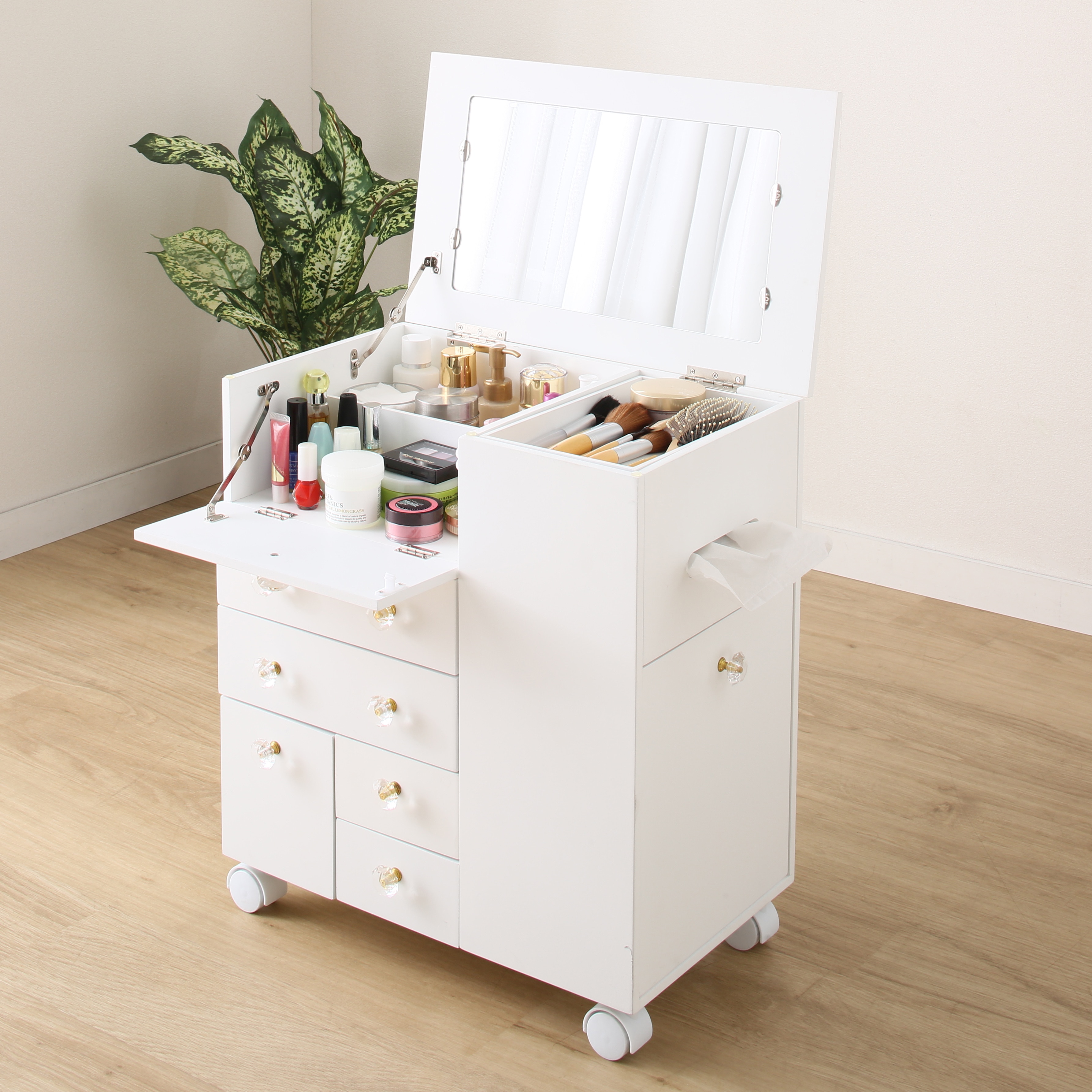 楽天市場】たっぷり収納コスメドレッサーワゴン ニトリ メーカー直送